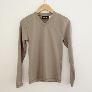 Harley Davidson Khaki Long Sleeve Shirt Performance Spandex Men's XS